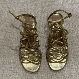 Via Spiga Gold Strappy Heels